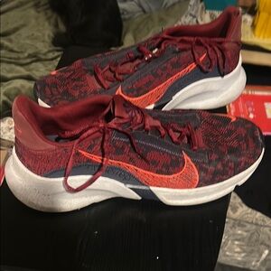 Nike Maroon and Orange Sneakers